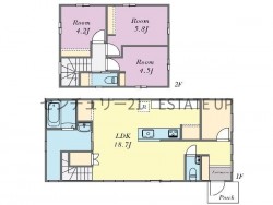 DEMO-01 約18.7帖のLDKでリビングにキッチンがあり家族団らんな間取り×駐車3台可能！フルリフォームで安心入居住宅♪日常生活も便利な立地です。